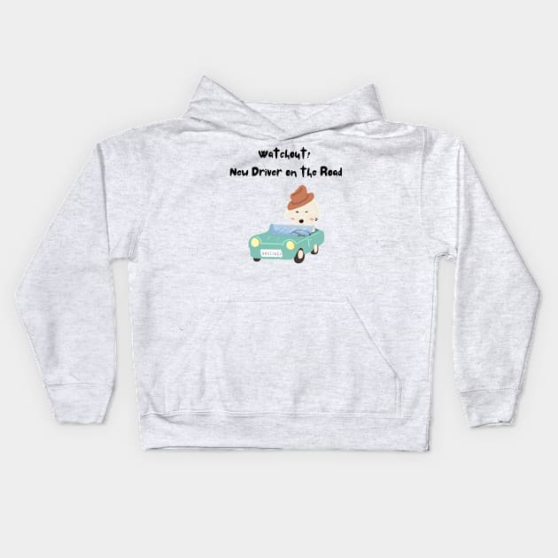 New Driver on the Road Kids Hoodie by PatternbyNOK